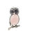 Thumbnail: Healing Crystal Owl Gemstone Pendant Necklace Silver Animal Alloy with Oval Ston