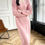 Thumbnail: New 100% Merino Wool Women Sweater Dress V-Neck Pullover Long Dress Versati