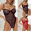 Thumbnail: Women 1 Piece Mesh Bodysuit Erotic Suspenders Sheer Teddy Nightie Backless Linge