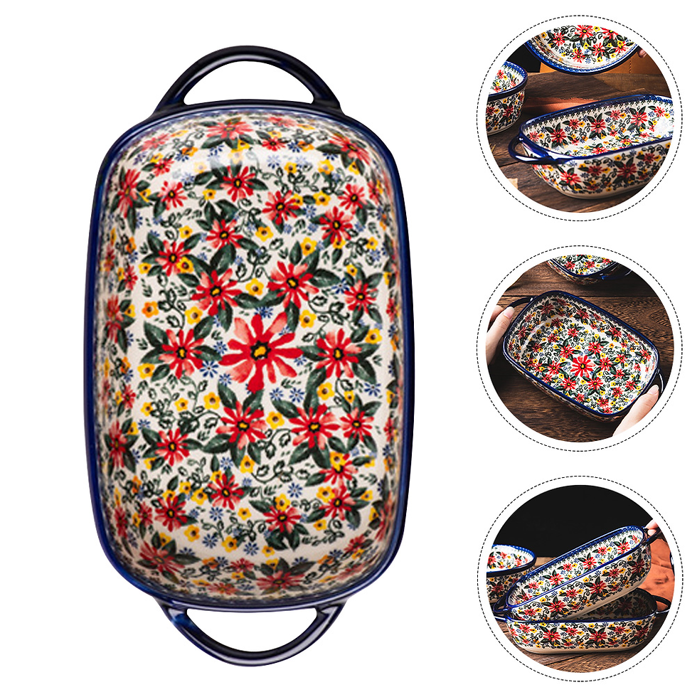 Rectangular Ceramic Soup Bowl Multi Purpose Baking Dish Household Bakeware Food