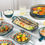 Thumbnail: Retro Ceramic Dinner Plates Set Bohemia Style Food Plate Household Tableware Set