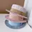 Thumbnail: Europe and America xiao xiang style pearl flat top color jacquard hat pink tweed