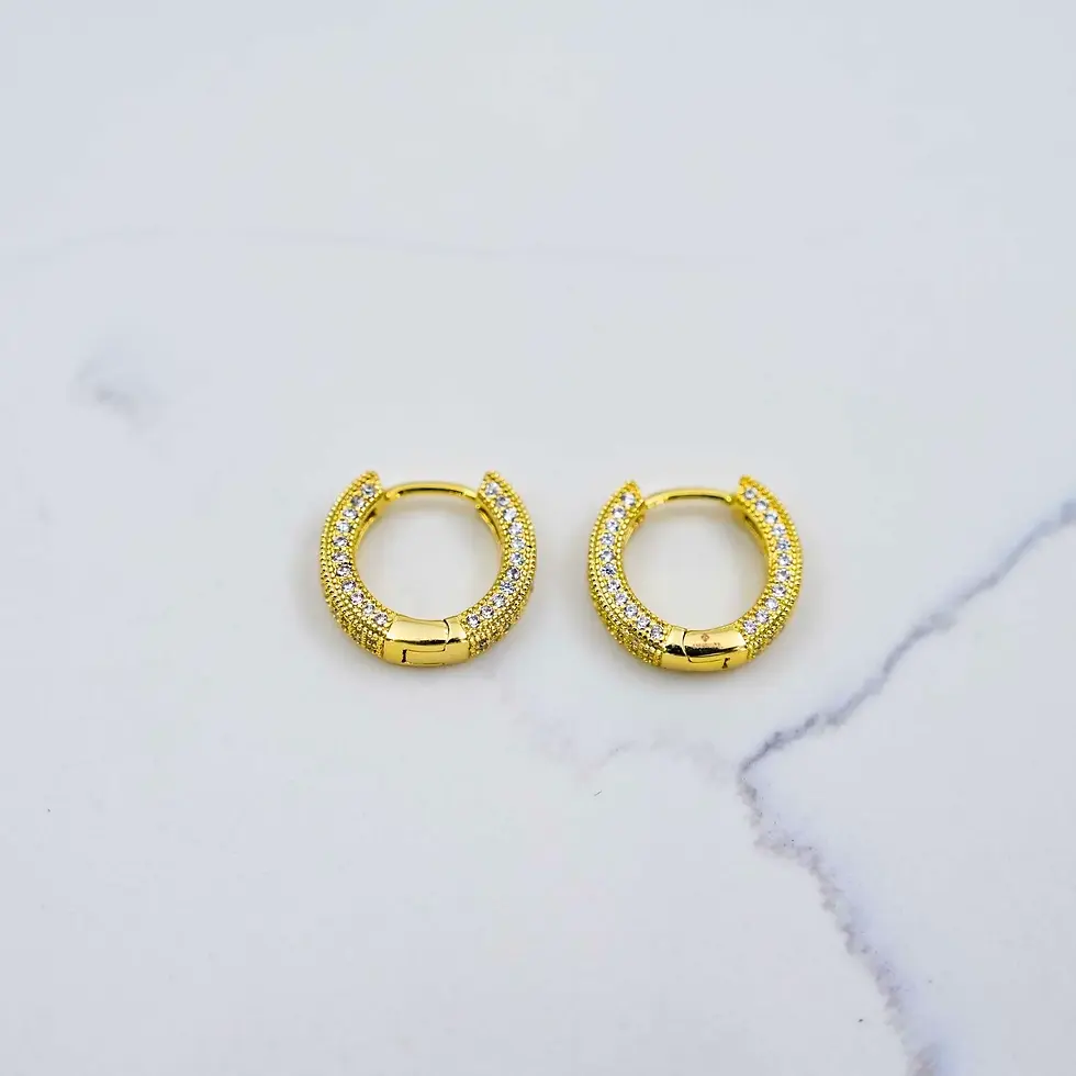 Thumbnail: ICED HOOP EARRINGS (PAIR)