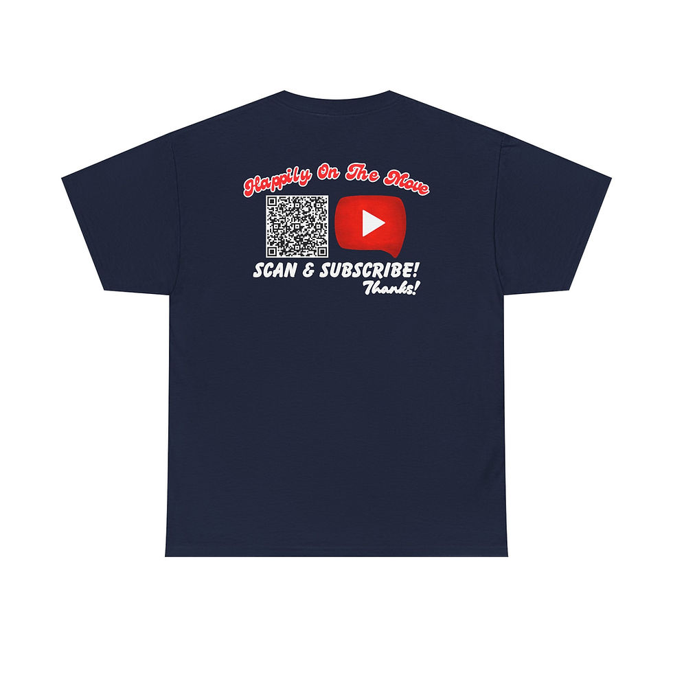 Thumbnail: Happily on the Move Tee, Unisex Heavy Cotton T-Shirt With Printed Back