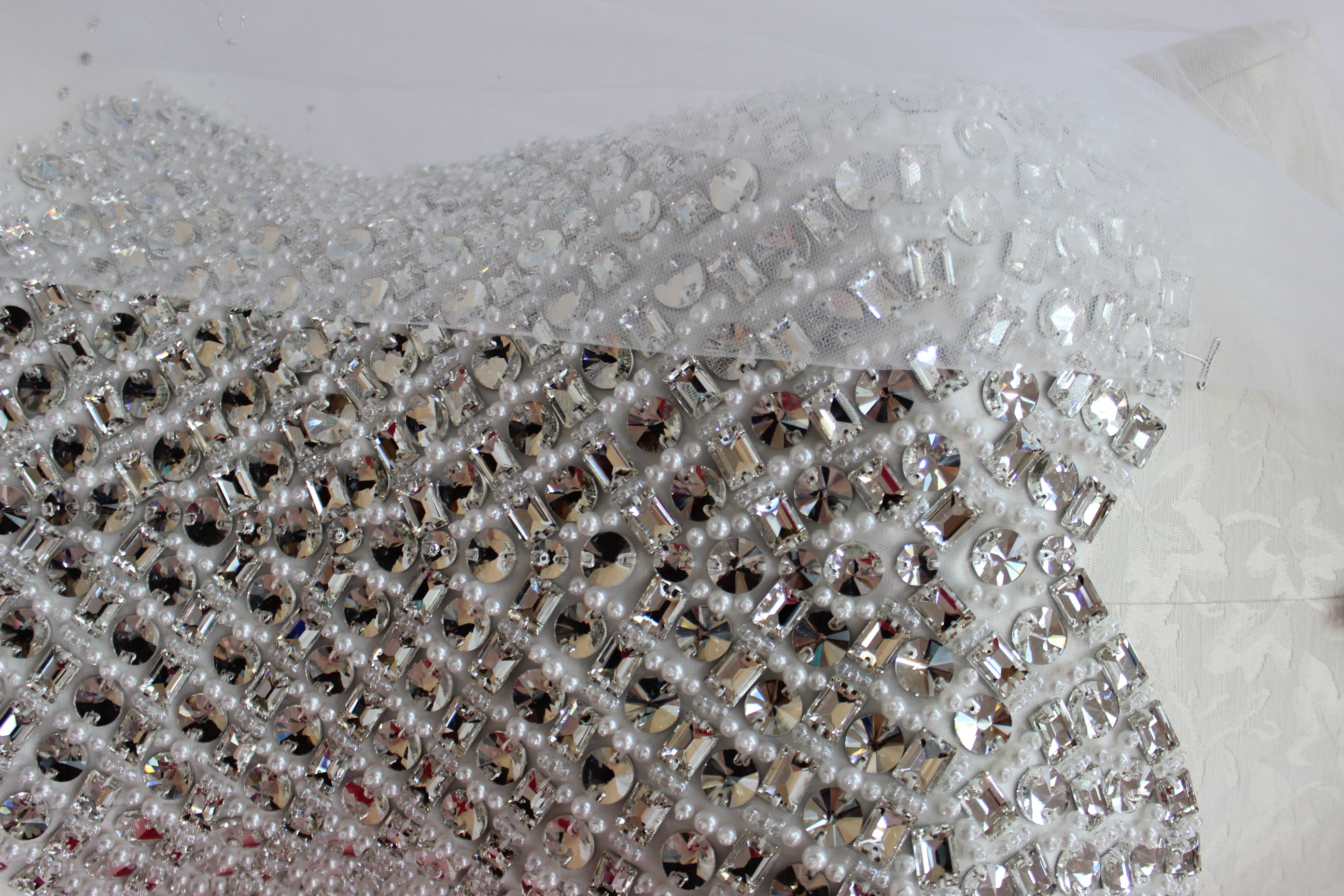 Bust with Rhinestones, bridal dress