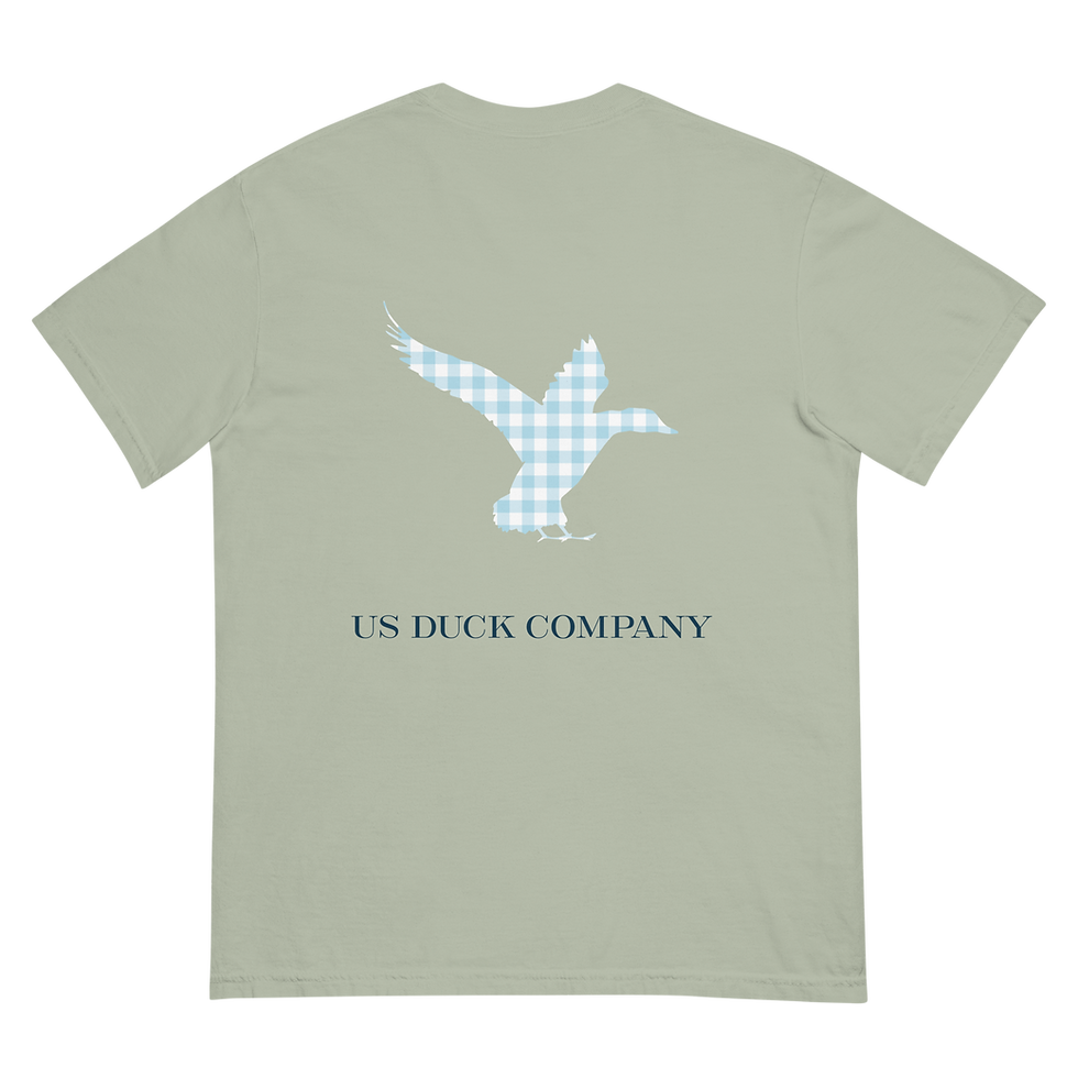 Thumbnail: US Duck Company Light Blue Plaid Men's T-Shirt