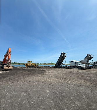 An array of trucks and machines, ready for action at Chicago Rail & Port, LLC.