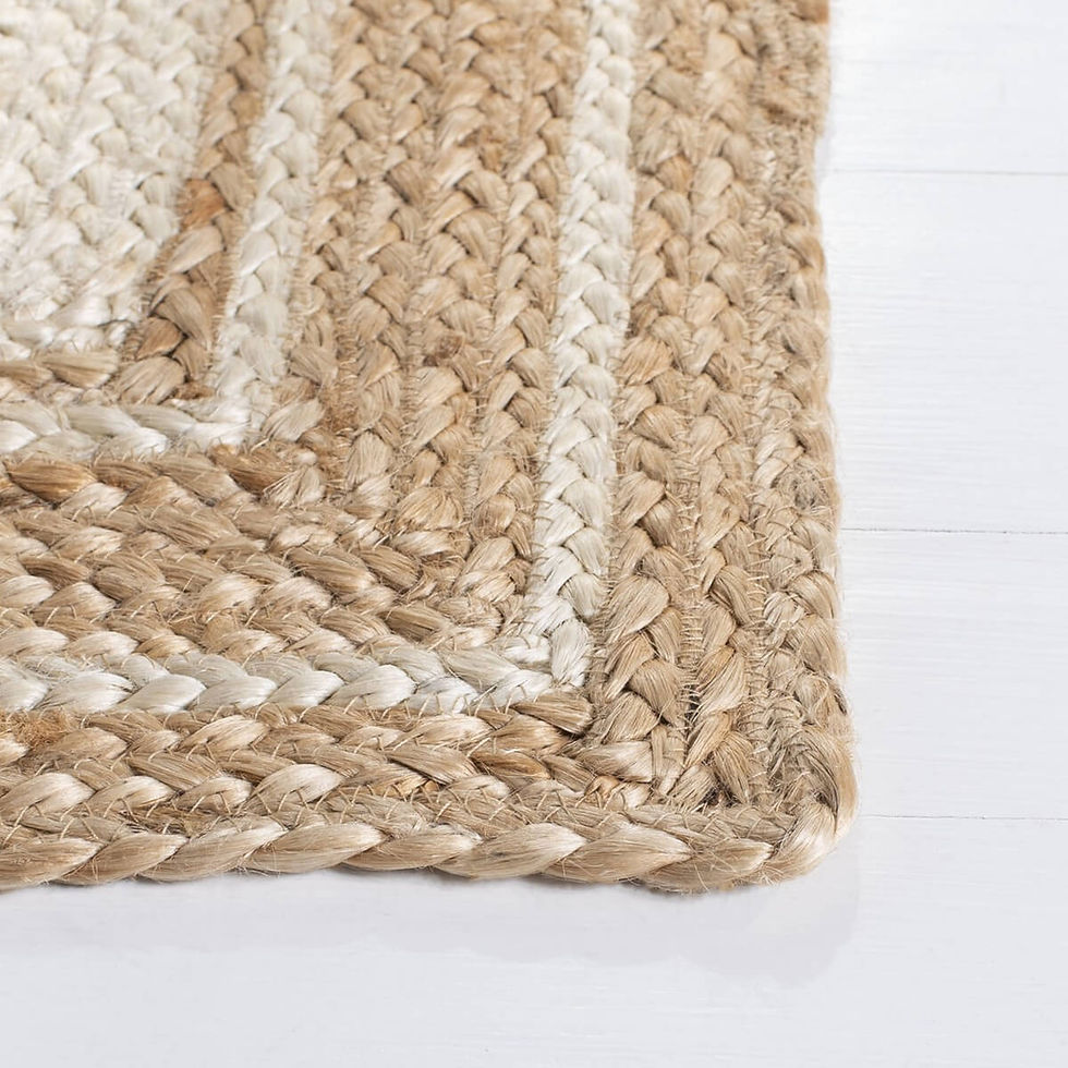Miniatura: Tapete de Yute con Bordes Blancos