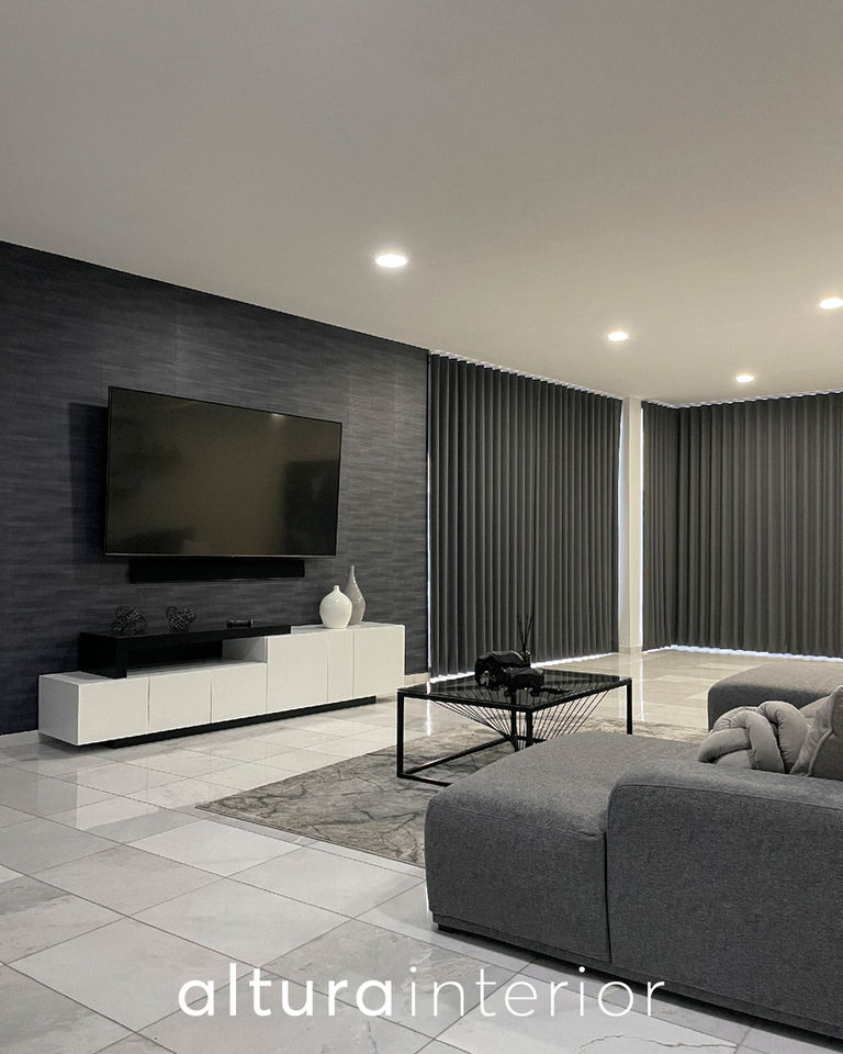 cortinas blackout de onda perfecta instaladas en sala moderna