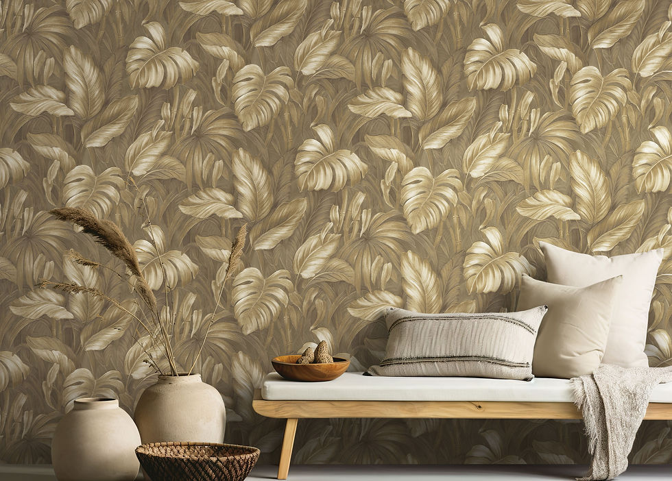 Papel Tapiz Voyage DB73714 instalado en el muro de una sala