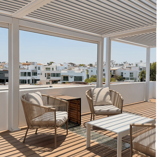 Cambio de iluminación de pérgola bioclimática - biotérmica
