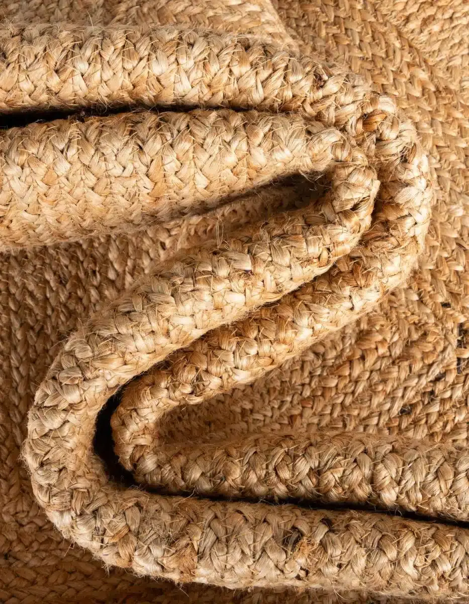 Miniatura: Tapete Trenzado de Yute con Orilla Ornamental en Natural