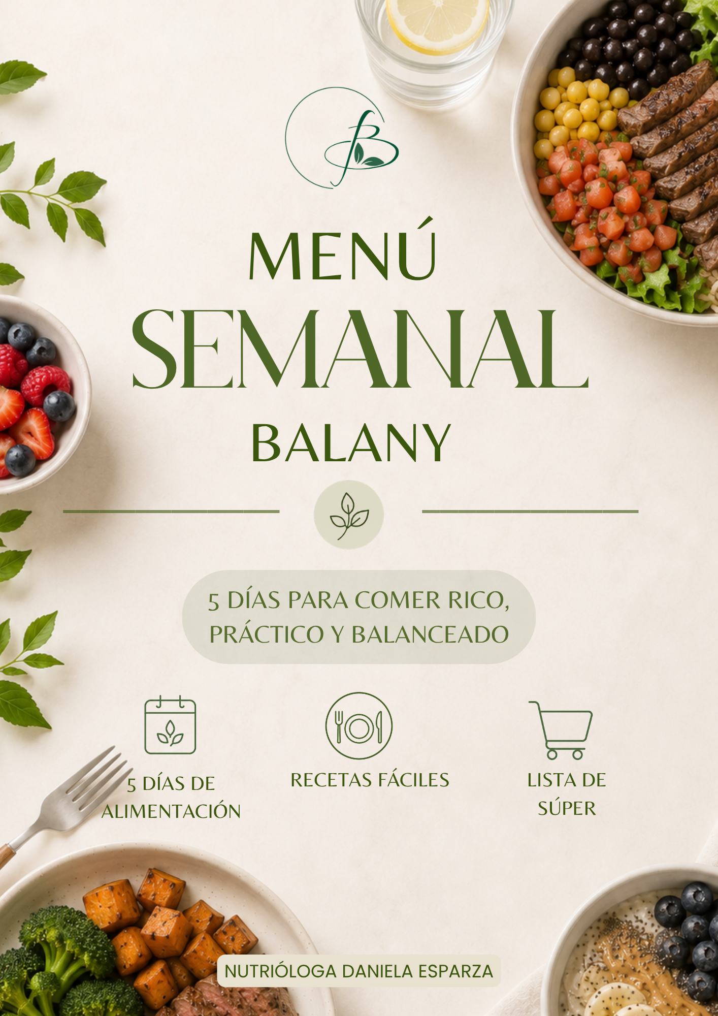 MENÚ SEMANAL BALANY - Semana 1 Agosto