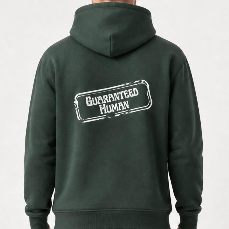 Guaranteed Human™ Stamp - Men Crest + Back Hoodie