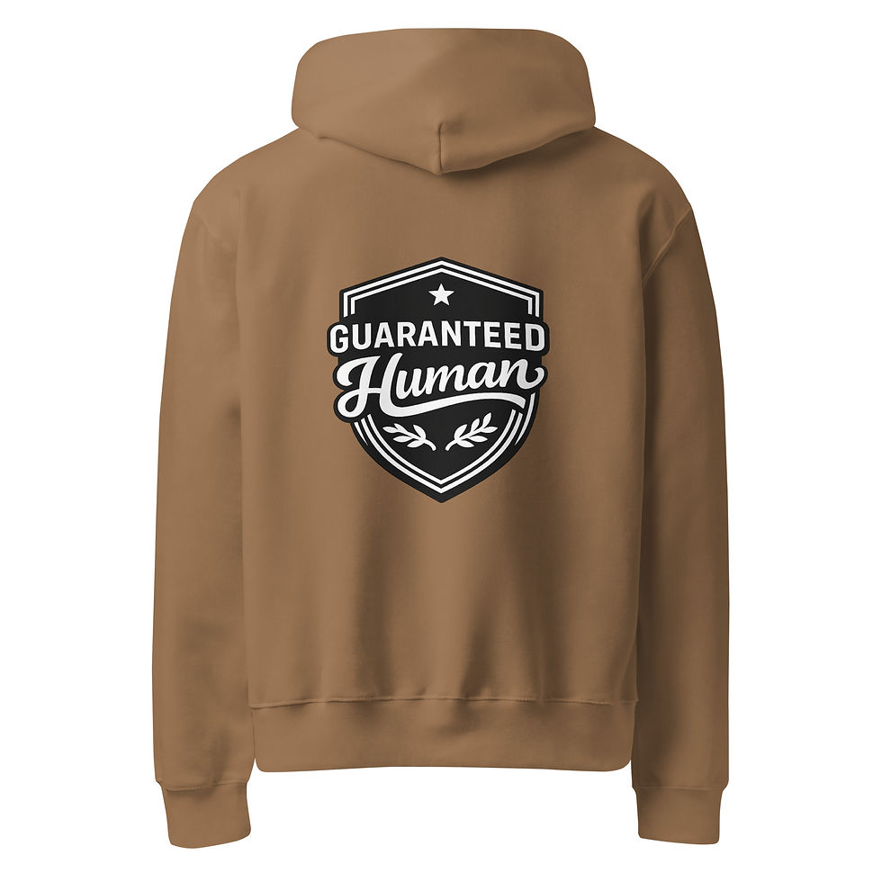 Thumbnail: Guaranteed Human™ - Men Crest + Back Hoodie