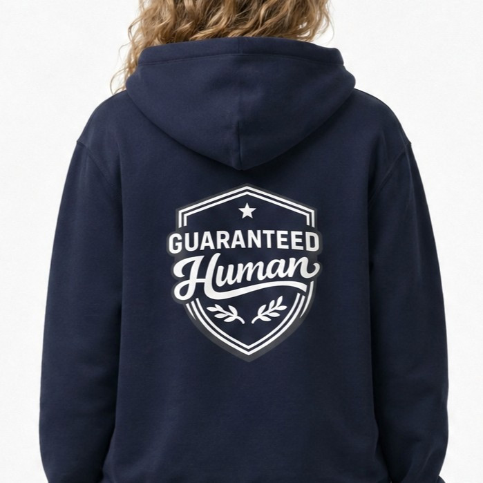Guaranteed Human™ - Women Crest + Back Hoodie