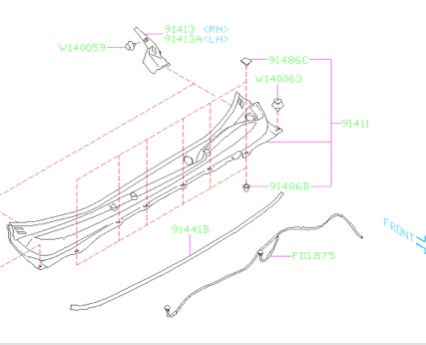 Thumbnail: 91486KJ000 Cap Cowl Panel. (Lower)