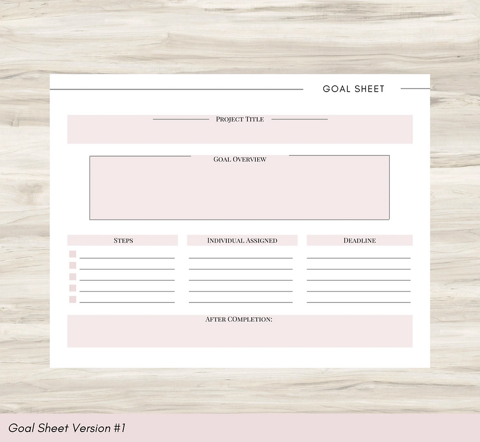 Thumbnail: Goal Setting Sheet