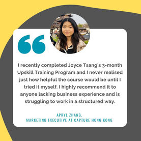 Joyce Tsang Content Marketing Client Testimonial - Apryl Zhang, Capture Hong Kong