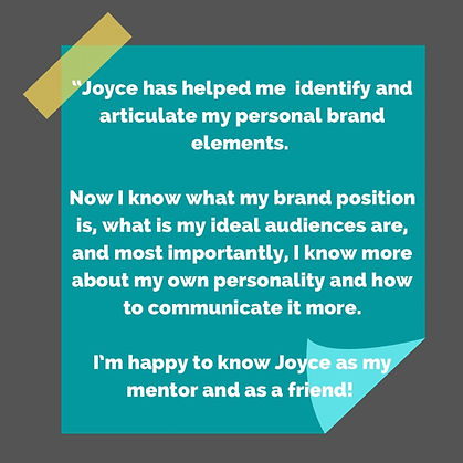 Mentee testimonial on Joyce Tsang Content Marketing