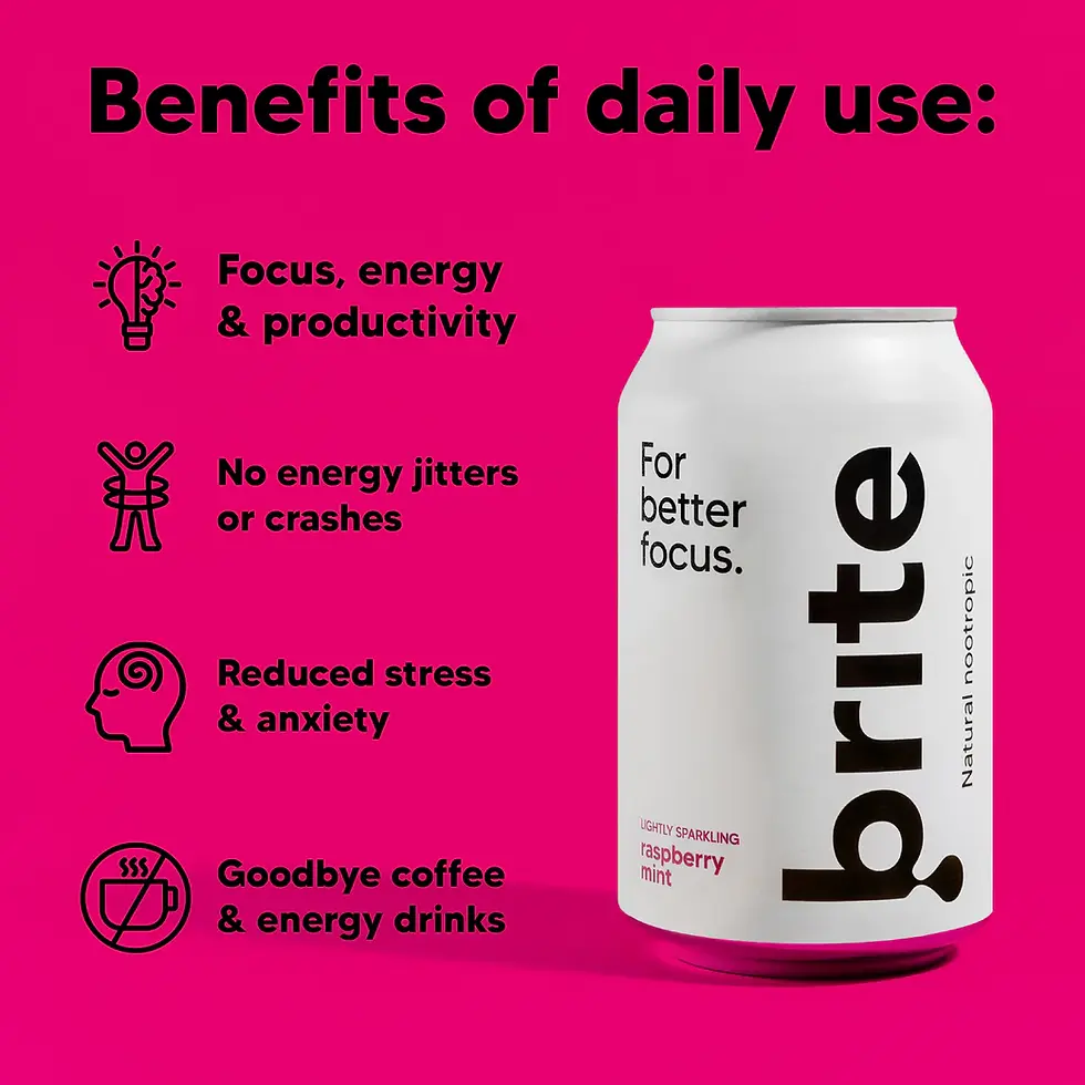 Thumbnail: BRITE RASPBERRY MINT NATURAL ENERGY+FOCUS SODA 330ML