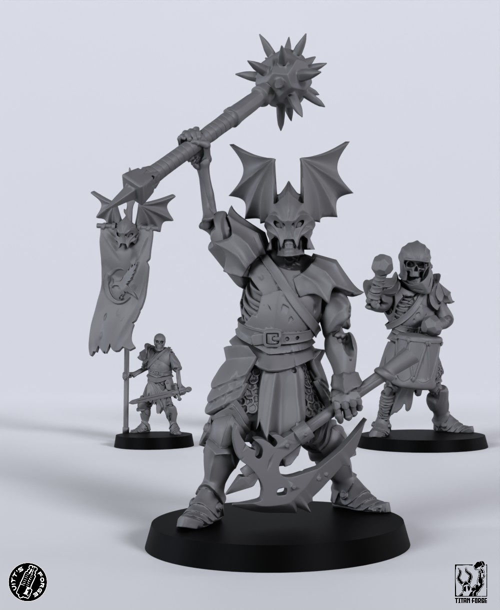 Skeleton Command Group - Gravehaunt Vampires - Miniatura stampata 3D