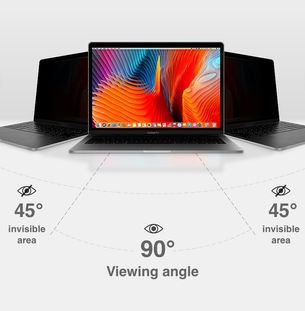 
apple macbook air pro retina touchbar m1 pro max 11 12 13 14 15 16 inch 45° invisible magnetic privacy anti spy screen protector guard malaysia