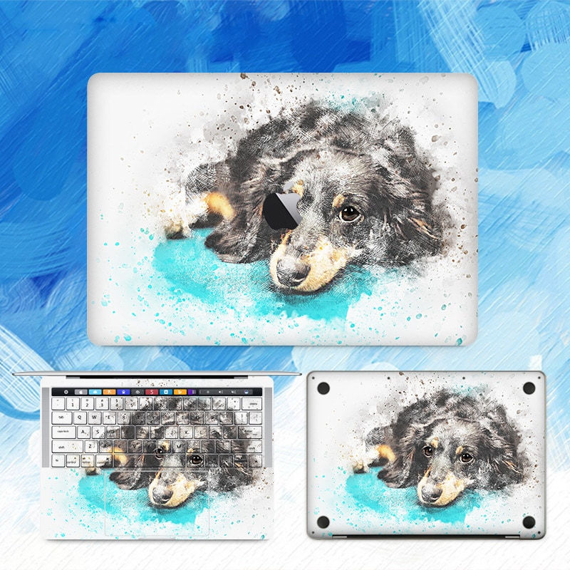 apple macbook pro air retina touchbar 11 12 13 15 inch decal skin sticker dog