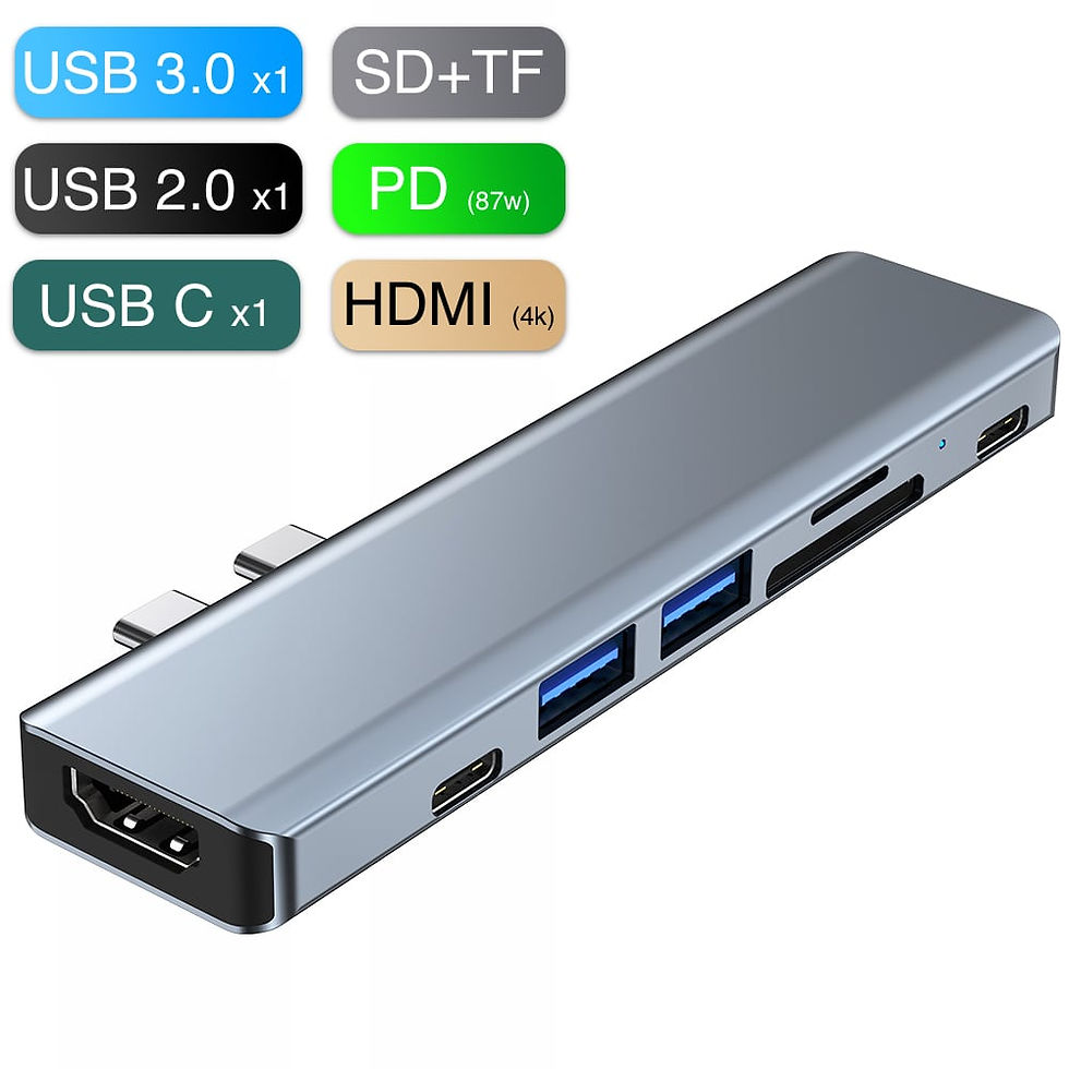 apple macbook air pro touchbar 13 14 15 16 inch m1 wireless adapter 7in1 usb 3.0 2.0 usb c hdmi 4k sd&tf card reader malaysia