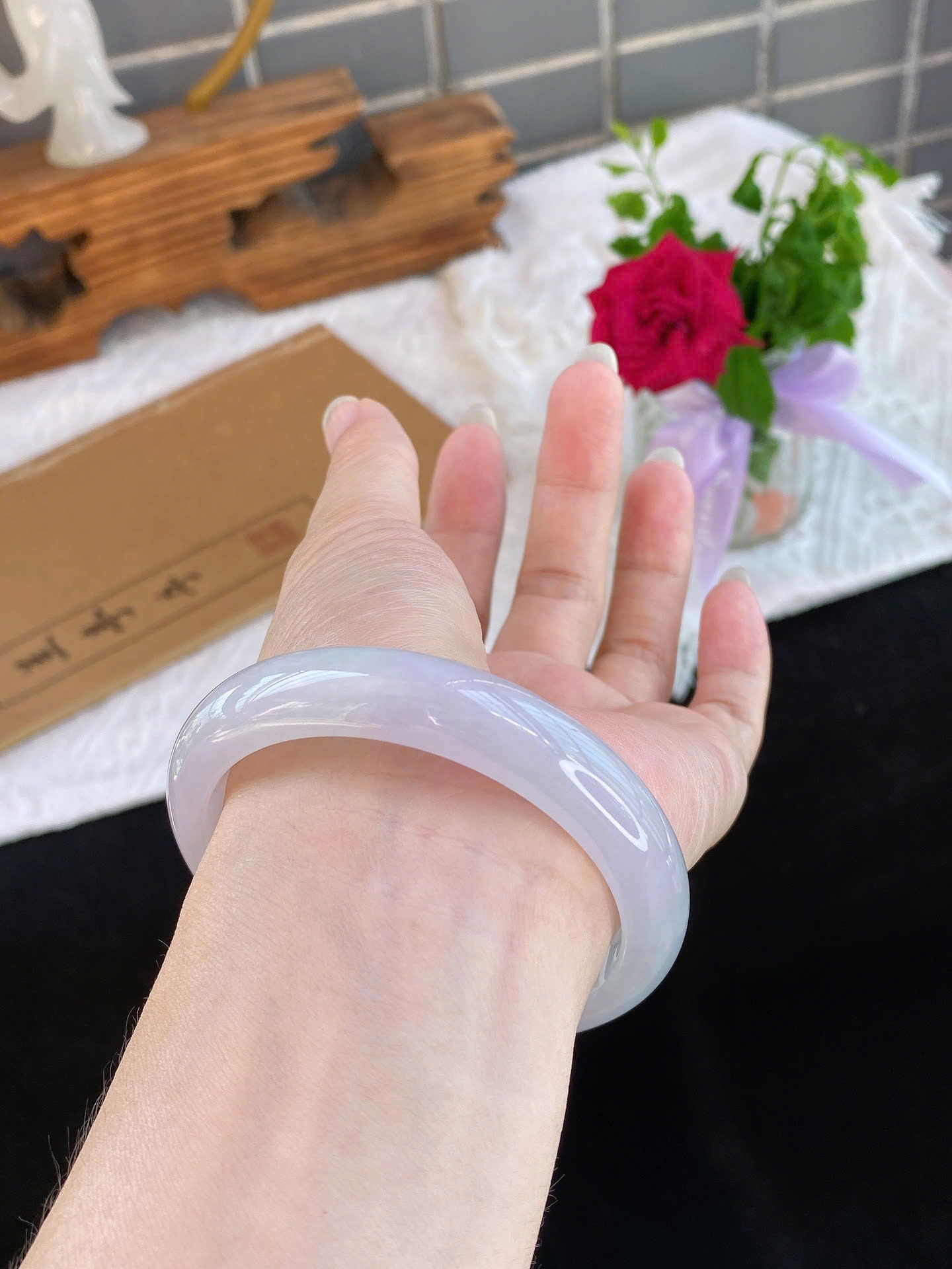 Vòng ngọc Myanmar Jadeite A ni 56.9