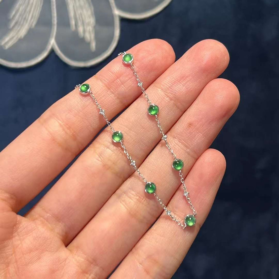 Hình thu nhỏ: Lắc tay ngọc Jadeite A vàng 18K