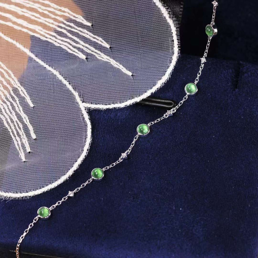Hình thu nhỏ: Lắc tay ngọc Jadeite A vàng 18K