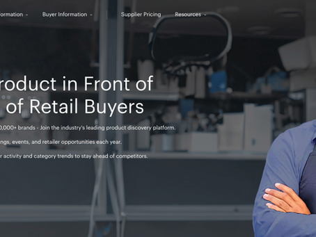 Plataforma digital RangeMe con el texto 'Get Your Product in Front of Thousands of Retail Buyers', utilizada para la estrategia de Route to Market en el retail de EE. UU.