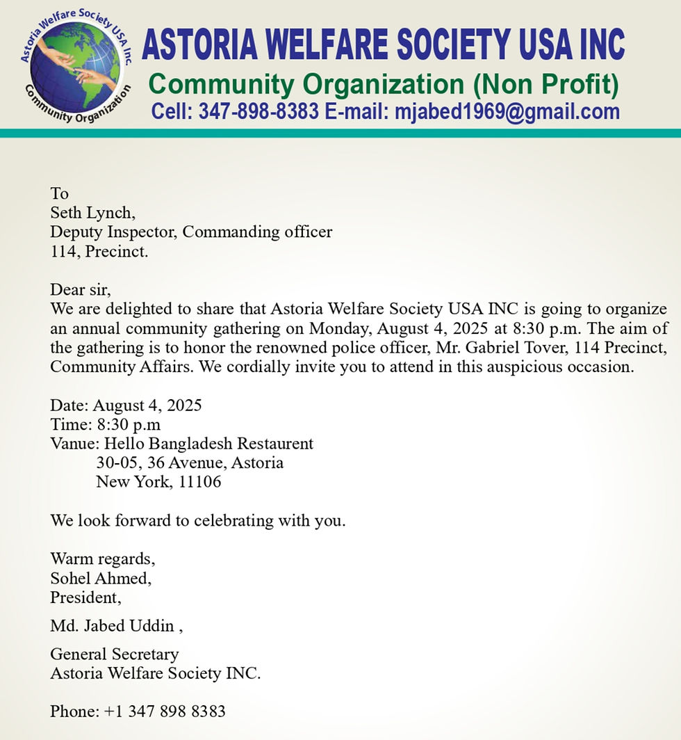Astoria Welfare Society Gathering with Community Affairs 114, Precinct