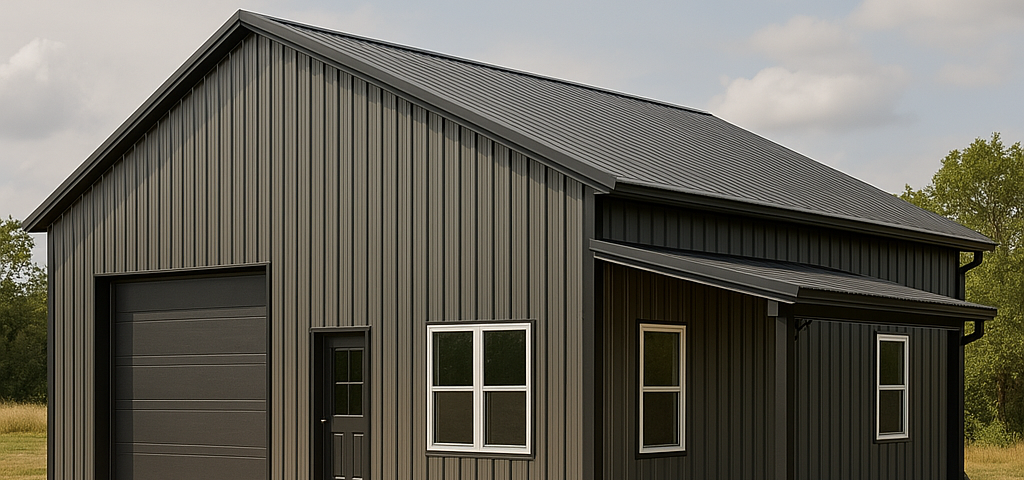 The Gable or "A-frame" roof is the classic standard in barndo construction. This design is possible in all sorts of dimensions. From a tiny house to a large commercial building, this structural design gets it done.
This model features a sidewall lean-to that provides comfortable shelter for outdoor enjoyment.
At HERO STEEL USA we can make your vision a reality. Contact us for a FREE design consultation.
Call: 727-777-HERO