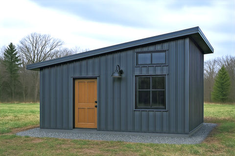 Image of a single slope roof "Hero Tiny Home" grey  in color with light-colored door. 

HERO Tiny Homes are the perfect solution for those seeking practicality, safety, cost-effectiveness, and beauty. 

Made of 100% galvanized cold-formed steel, HERO Tiny Homes are pre-engineered to meet the demands and building codes of the exact location where they will be located. 

HERO Tiny Homes come in a variety of design options or can be custom-made to fit your needs and style They include foundation and structural engineering plans, as well as installation hardware-bolts & nuts-no welding!

During the design process, our experts will consider location, surroundings, weather & climate patterns, wind, snow, external forces,  intended purpose, building guidelines and codes, among other things, to ensure that your tiny home will be built to code. 

This approach ensures that whether for city, beach, farm, or desert, HERO Tiny Homes will be built to last and provide you with many years of enjoyment. 

Tiny home living doesn't get better than this! 

Contact us to request a FREE consultation with one of our design experts. 
 
Call: 727-777-HERO 