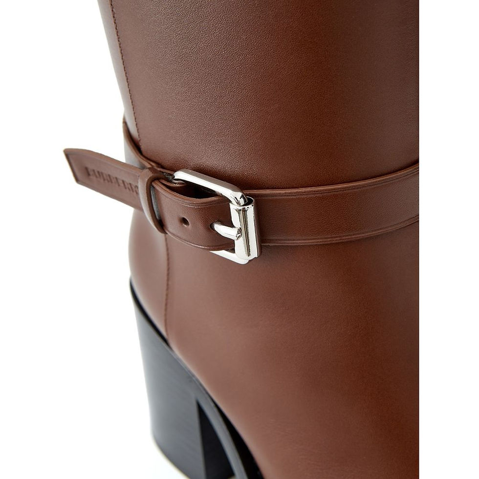 Thumbnail: Brown Leather Ankle Boots