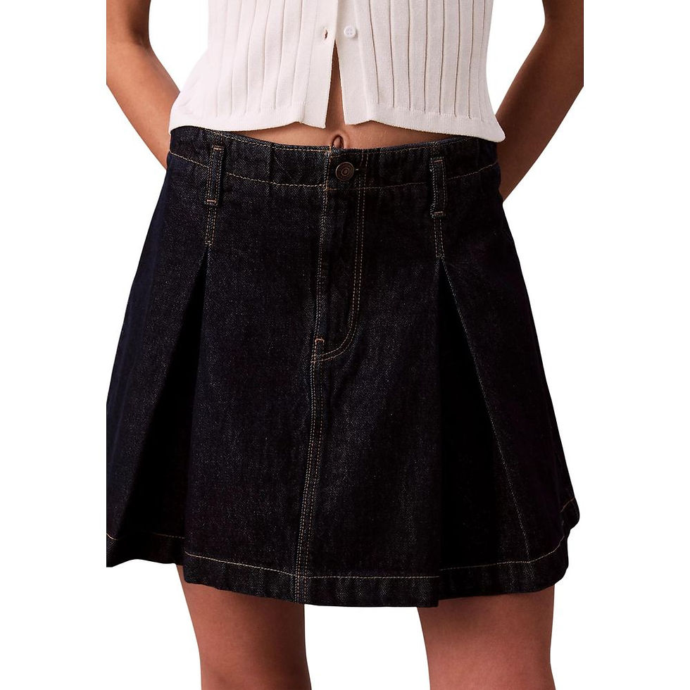 Thumbnail: Blue Cotton Mini Skirt