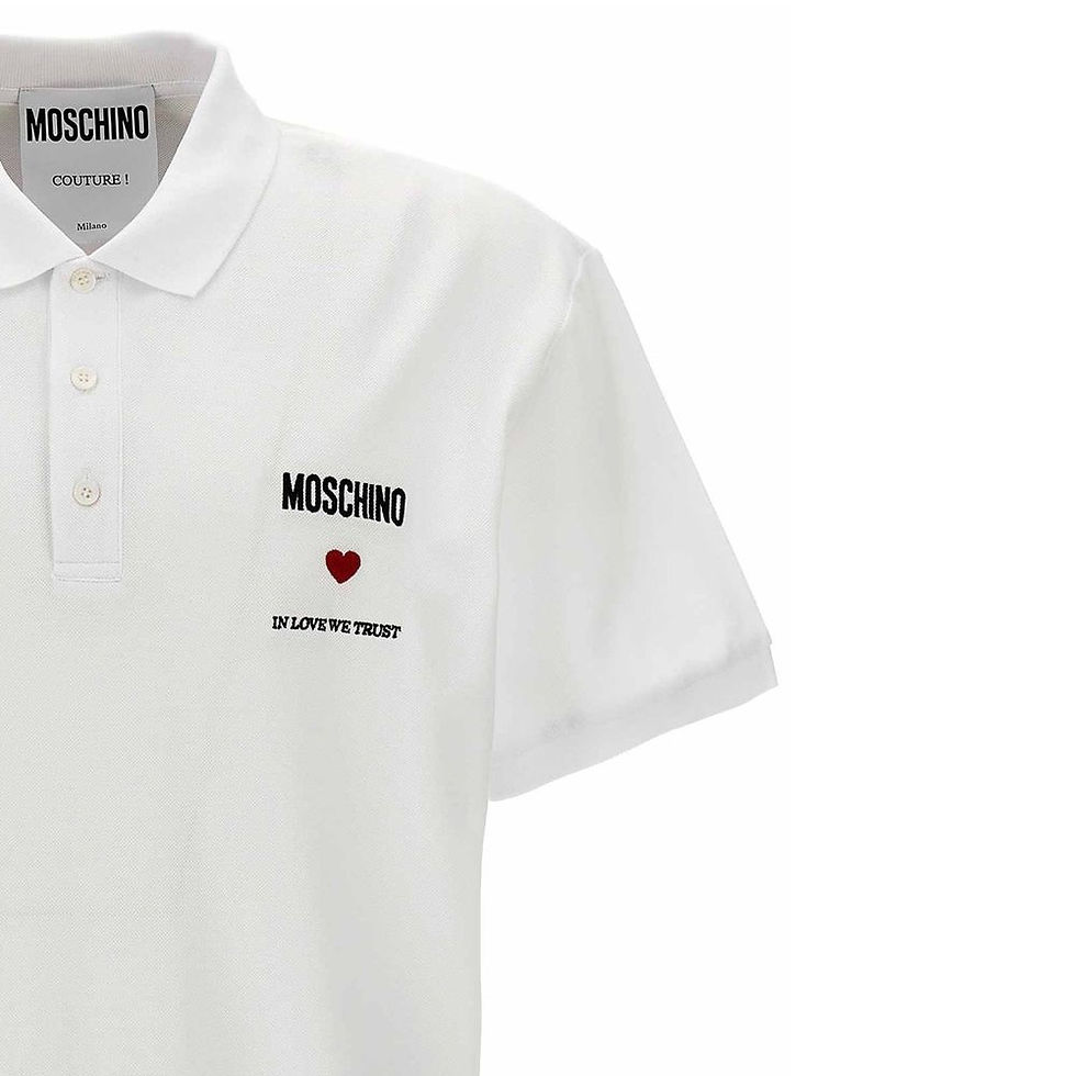 Thumbnail: White Cotton Polo Shirt