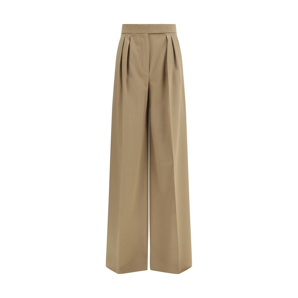 Thumbnail: Beige Fleece Wool Casual Pants