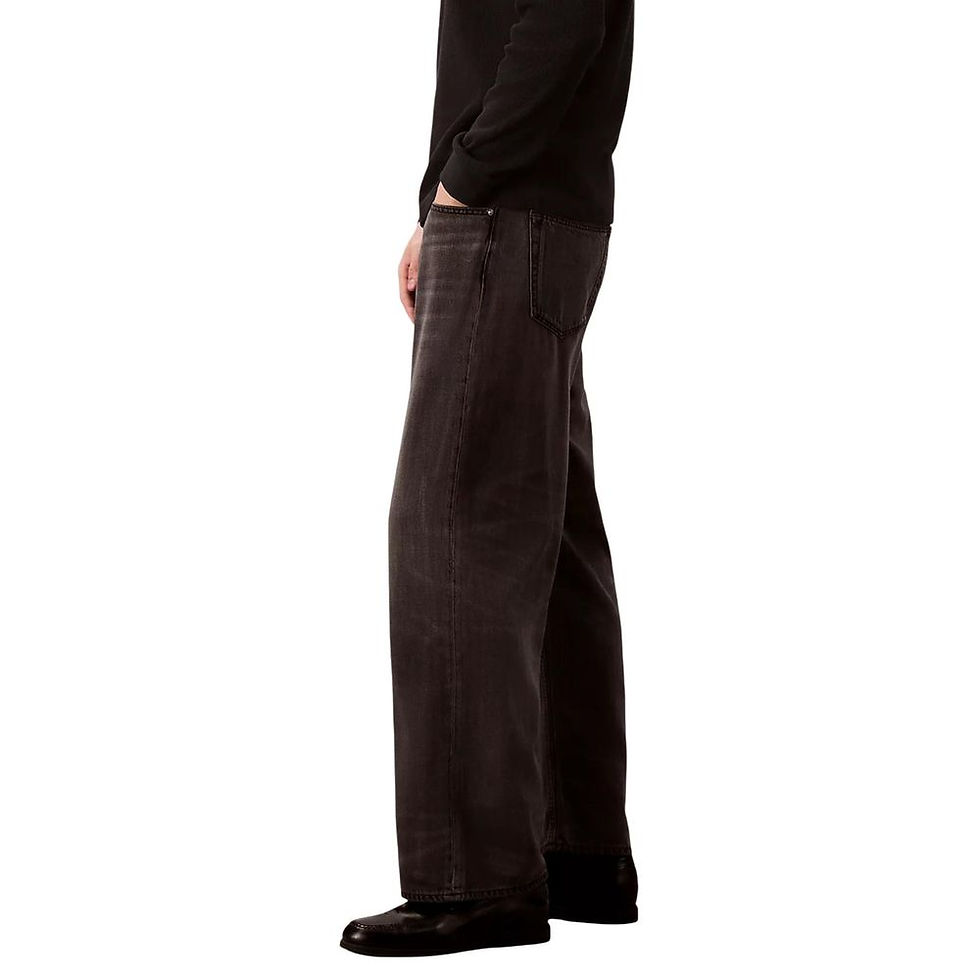 Thumbnail: Black Lyocell Relaxed Fit Jeans