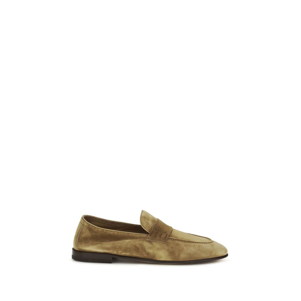 Beige Calf Leather Bos Taurus Slip-On Loafers