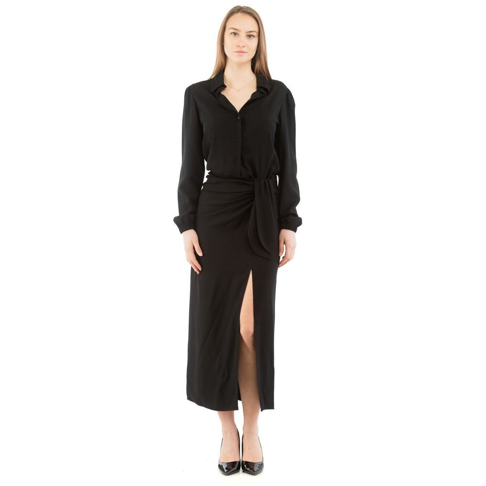 Black Marabou Casual Dress