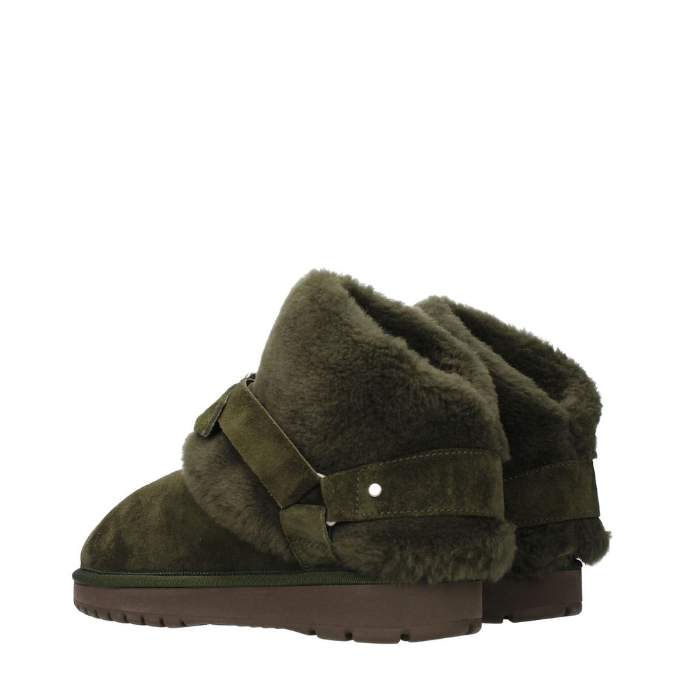 Thumbnail: Green Leather Ankle Boots
