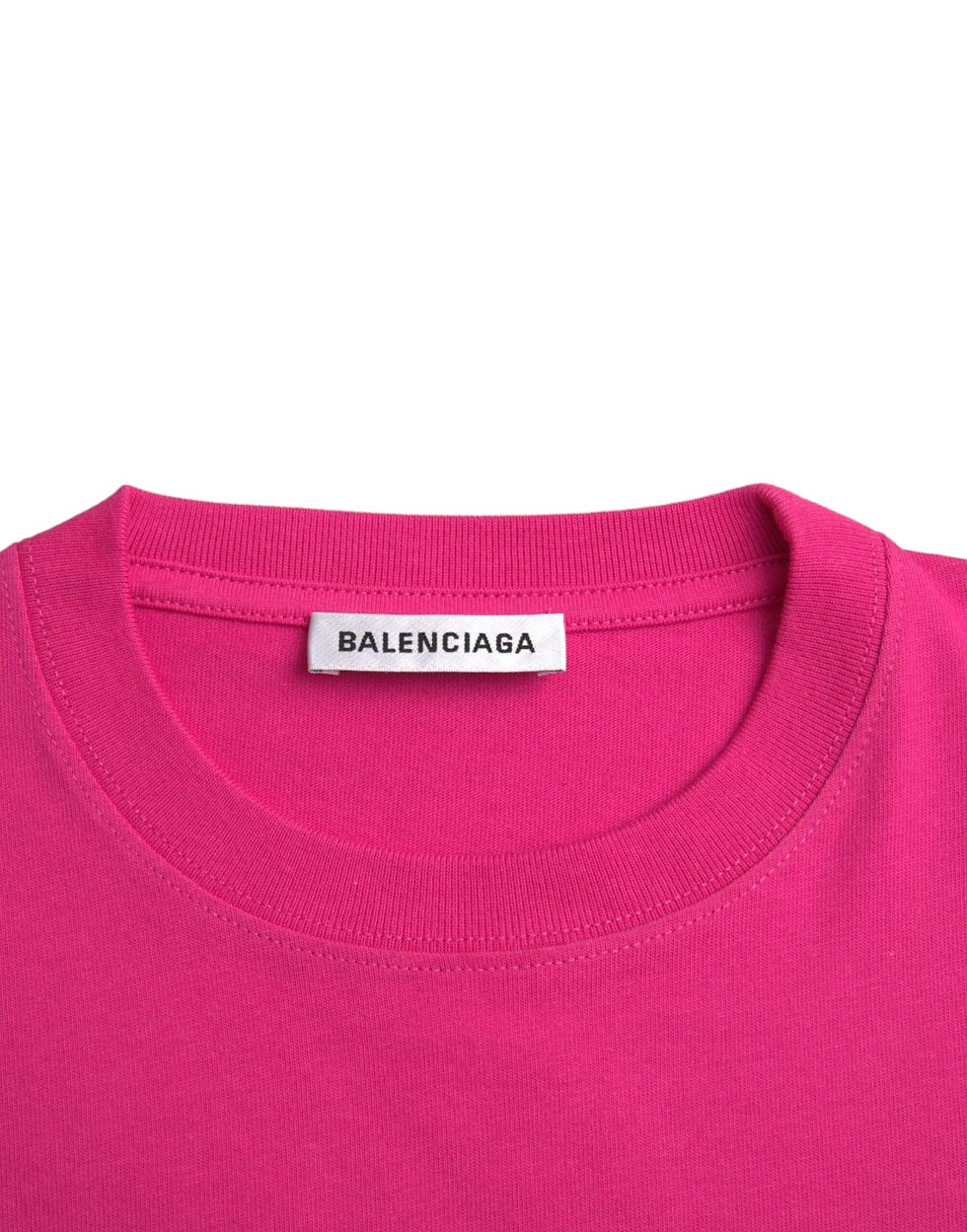 Thumbnail: Pink Cotton Crew Neck Short Sleeves Tee T-shirt