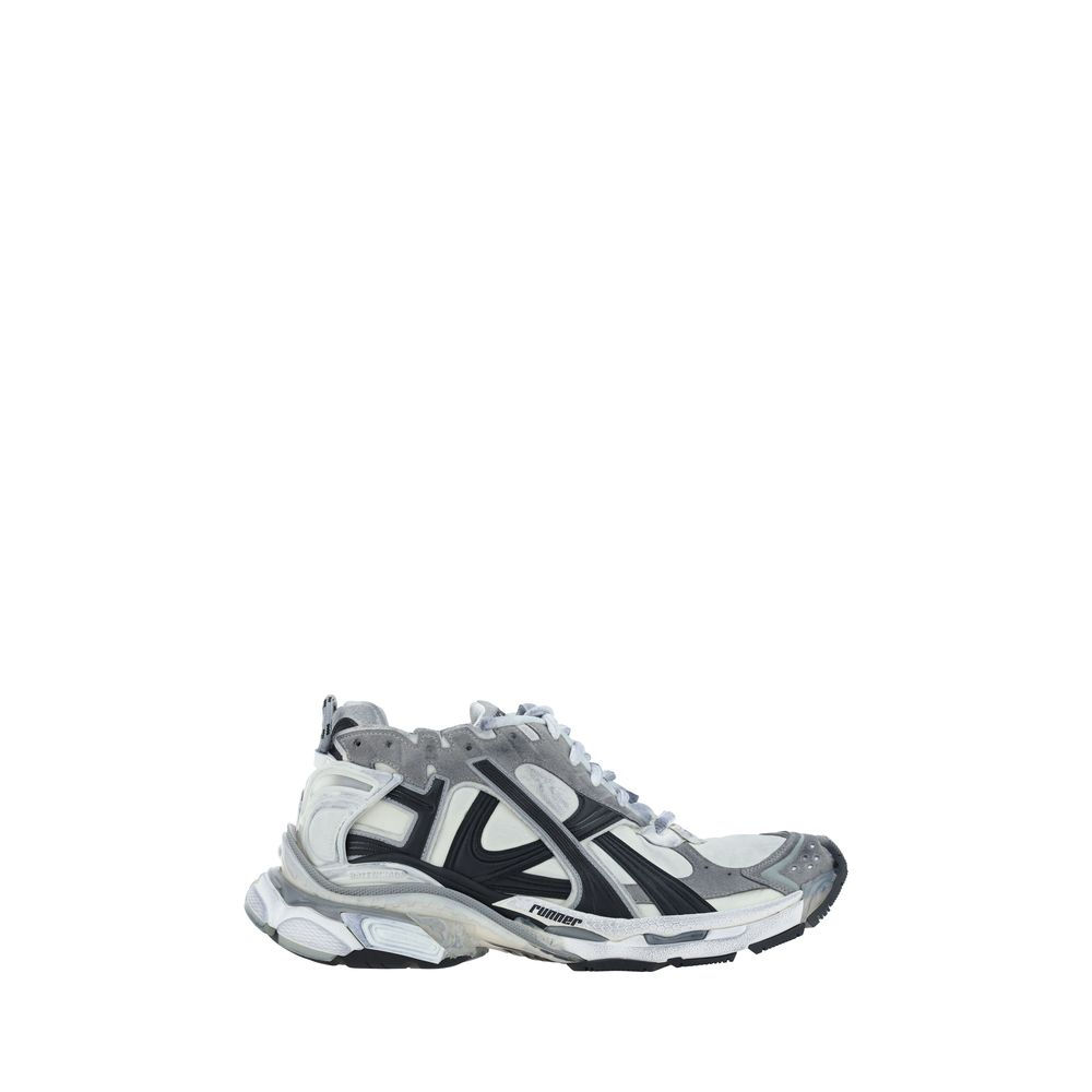 Gray Polyurethane Athletic Sneakers