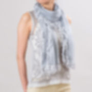 和紙＆シルク美人ストール　グレー
