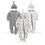 Thumbnail: Footed Bodysuit Set with Hat, 100% Cotton
