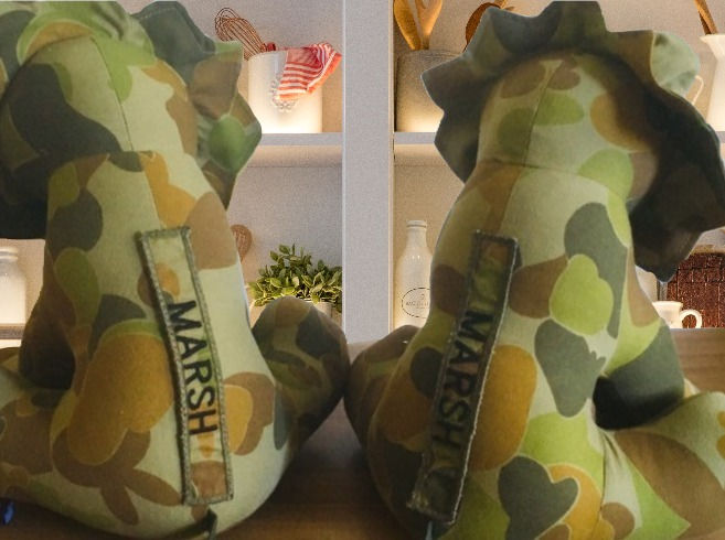 back of camo lion