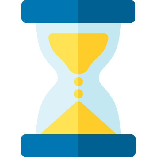 Hourglass icon representing efficient project completion